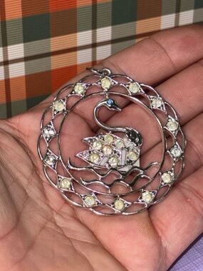 Swan Pendant with gemstones